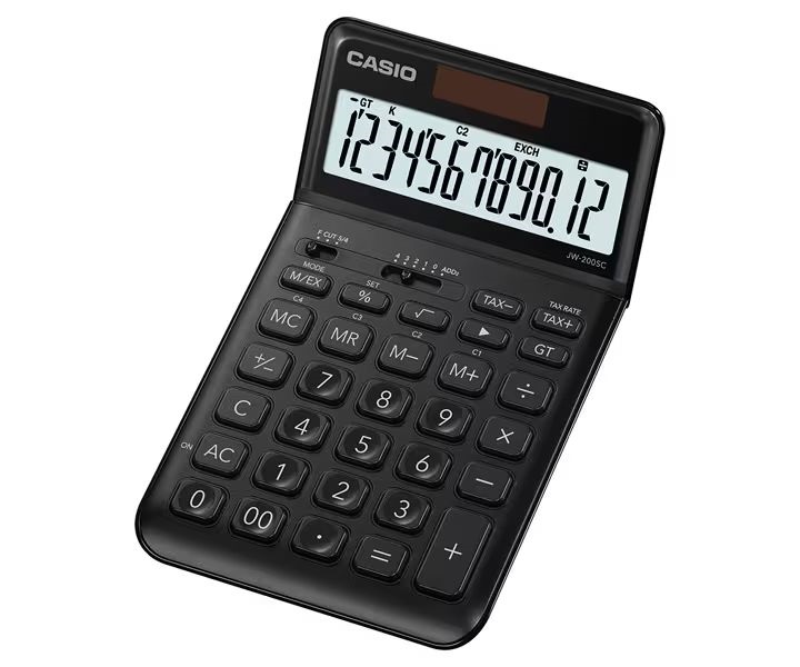 Калькулятор настільний 12 розрядів чорний Casio (JW-200SC-BK-W-EP)